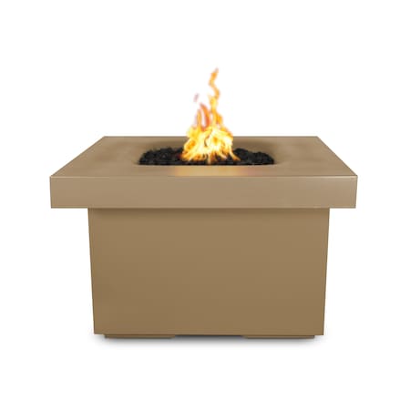 The Outdoor Plus 36 Square Ramona Fire Table - GFRC Concrete - Brown - Spark Ignition with Flame Sense - Natural Gas OPT-RMNSQ36FSEN-BRN-NG